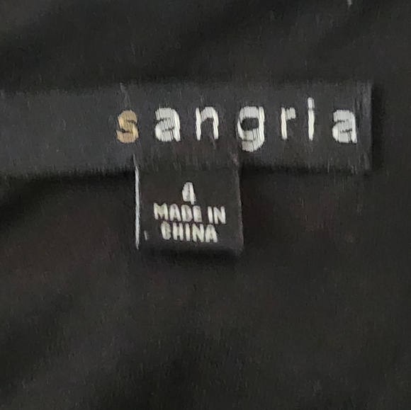 Sangria Elegant Black and Gold Sequins And Pleated Taffeta Midi Dress Size 4 - Picture 5 of 14